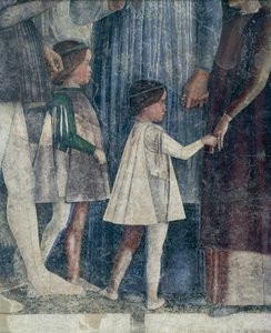 Segismundo y Francisco II Gonzaga, detalle del Muro de la Reunión por Andrea Mantegna, Castillo de San Giorgio, Cámara de los Esposos o Camera Picta, Mantua de Andrea Mantegna