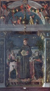 San Bernardino de Siena con ángeles de Andrea Mantegna