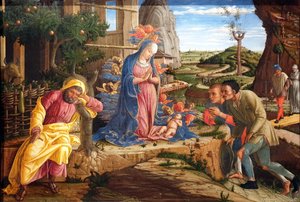 Adoración de los pastores de Andrea Mantegna