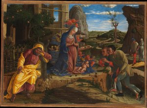 La adoración de los pastores de Andrea Mantegna