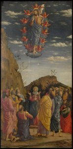 La Ascensión Trittico degli Uffizi, panel izquierdo de Andrea Mantegna