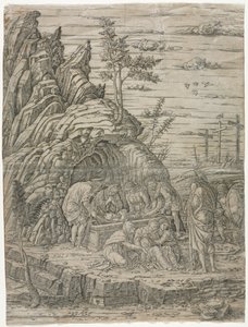 El entierro con los cuatro pájaros de Andrea Mantegna