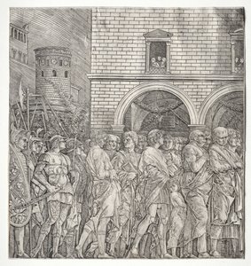 Los Triunfos de César: Los Senadores, 1400s de Andrea Mantegna