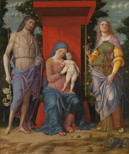 La Virgen con el Niño y santos de Andrea Mantegna