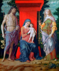 La Virgen y el Niño con Santos, c1490-1505 de Andrea Mantegna