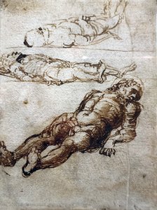 Tres estudios para el Cristo muerto de Andrea Mantegna
