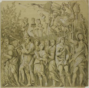 Triunfos de Julio César: Lienzo No. VII de Andrea Mantegna