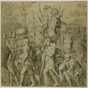 Triunfos de Julio César: Lienzo No. VI de Andrea Mantegna