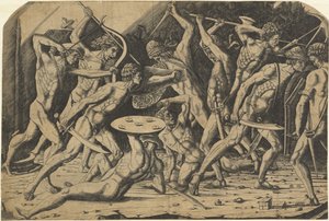Batalla de Hombres Desnudos de Andrea Mantegna or School after Antonio del Pollaiuolo