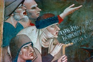 Fragmento de un fresco que muestra el triunfo de la muerte de Andrea Orcagna