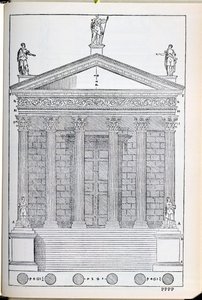 Elevación del Templo de Nimes, ilustración de una copia facsímil de 