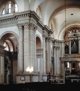 Vista interior de la nave, 1566-80 de Andrea Palladio