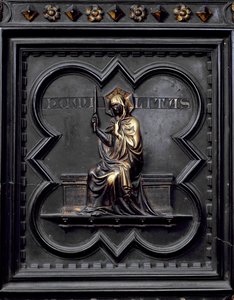Humildad, panel D de las puertas sur del Baptisterio de San Giovanni, 1336 de Andrea Pisano