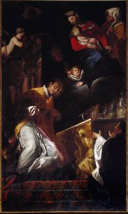 Representación de San Francisco de Borja (1510-1572) Jesuita y santo español de Andrea Pozzo