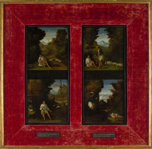 Escenas de las Églogas de Tebaldeo, c. 1510 de Andrea Previtali