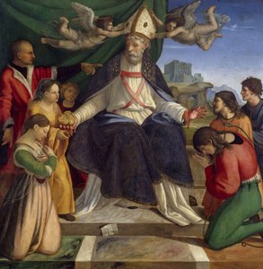 San Nicolás de Bari entronizado de Andrea Sabatini