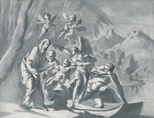 El descanso en la huida a Egipto, 1740-71 de Andrea Scacciati