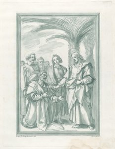 Cristo entregando las llaves a San Pedro de Andrea Scacciati after Jacopo Chimenti