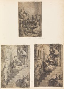 Adoración de los Magos, Cristo y las mujeres en la escalera, ca. 1541-44