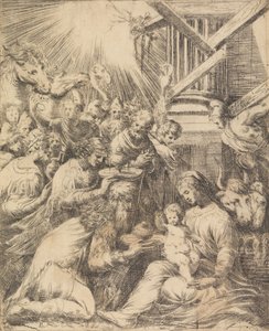 Adoración de los Magos, ca. 1553-60 de Andrea Schiavone