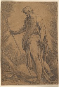 Un apóstol sosteniendo un bastón mirando a la izquierda, ca. 1540-60