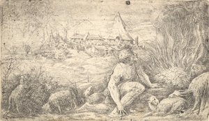 Moisés y la zarza ardiente, ca. 1544-47 de Andrea Schiavone