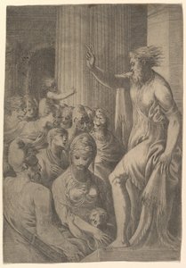 San Pablo predicando en Atenas, ca. 1548-53 de Andrea Schiavone