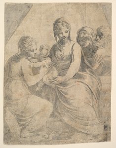 La Virgen y el Niño acompañados por santos, ca. 1540-50 de Andrea Schiavone