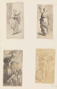 Dos mujeres, Marte y Cupido, Diana, ca. 1536-38 de Andrea Schiavone