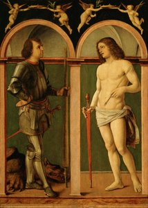 San Jorge y San Sebastián (óleo sobre tabla) de Andrea Solario