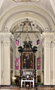Vista del presbiterio, Iglesia de Santi Nazaro e Celso, Brienno, Como, Lombardía, Italia de Andrea de Passeri