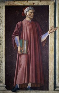 Dante Alighieri de la serie de hombres y mujeres famosos de la Villa Carducci, c.1450 de Andrea del Castagno