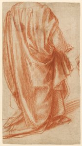 Studie von Drapierungen (recto); Studie eines nackten Mannes (verso)