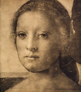 Cabeza de una joven, dibujo de Andrea del Sarto. Gabinetto dei Disegni e delle Stampe, Galería Uffizi, Florencia de Andrea del Sarto