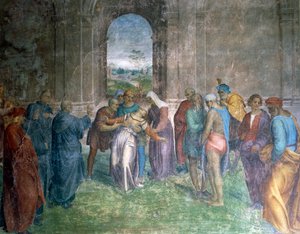 Curación de la mujer poseída, por Andrea del Sarto