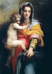 Madonna con niño (detalle) de Andrea del Sarto