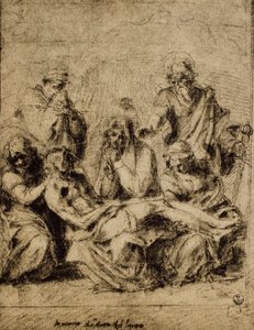 Estudio para la Deposición, dibujo de Andrea del Sarto. Gabinetto dei Disegni e delle Stampe, Galería Uffizi, Florencia