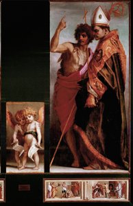 Retablo de Vallombrosa: San Juan Bautista y San Bernardo degli Uberti, paneles laterales de Andrea del Sarto