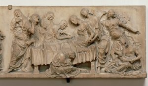 Relieve que muestra la muerte de Francesca Tornabuoni de Andrea del Verrocchio
