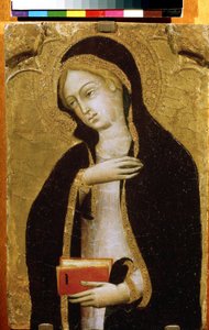 ""Virgen de la Anunciación"" (Virgen Anunciada) Témpera sobre madera de Andrea di Bartolo (1389-1428) hacia 1410 Museo Pushkin, Moscú