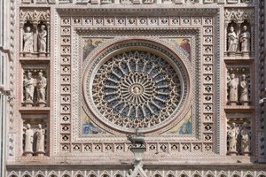 Rosetón, Catedral de Santa Maria Assunta, Orvieto, Umbría, Italia de Andrea di Cione Orcagna