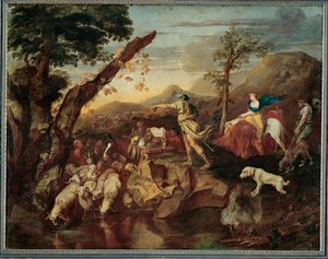 Auszug Jakobs nach Kanaan - Jacob parte hacia Canaán ... (pintura sobre lienzo)
