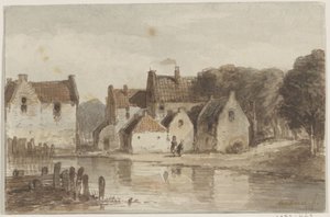 Casas en un canal de Andreae (signed by artist)
