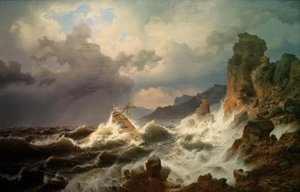 Una tormenta en la costa noruega