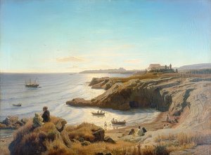 Costa cerca de Siracusa de Andreas Achenbach