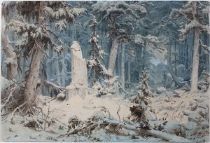 Bosque nevado, 1835 de Andreas Achenbach