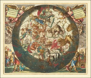 Carta celeste del cielo boreal de 1660 de Andreas Cellarius