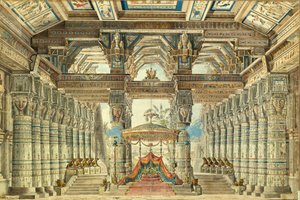 Diseño de escenario para el ballet César en Egipto de G. Haendel, 1834 de Andreas Leonhard Roller