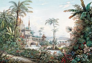 Diseño de escenario para la ópera El rapto en el serrallo de Wolfgang Amadeus Mozart, 1842