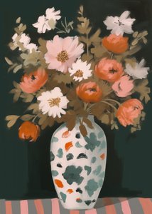 Flores de vivos colores en un jarrón